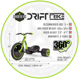 Madd Gear Green Drifter Trike Machine Big Wheel