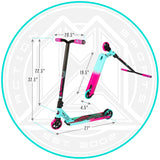 Madd Gear Kick Extreme Stunt Pro Scooter Teal Pink Dimensions