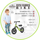 Madd Gear Rush Runner Kids Balance Bike Green Detail