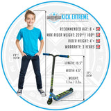 Madd Gear Kick Extreme Stunt Scooter Blue Green Rider Height