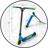 Madd Gear Kick Kaos Stunt Scooter Blue Green Product Dimensions
