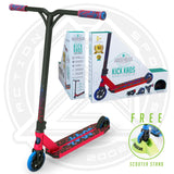 Madd Gear Kick Kaos Stunt Pro Scooter - Red / Blue Complete