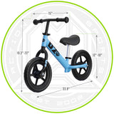 Madd Gear Balance Bike Blue Dimensions