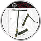 MGP VX9 Nitro Pro Scooter - Gold Splatter - Product Dimensions