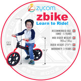 Zycom ZBike Balance Bike - Black / Red